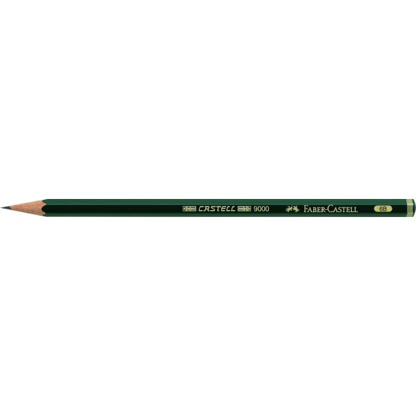 Bleistift CASTELL® 9000 Härtegrad 6B Schaftfarbe grün 1 Stück