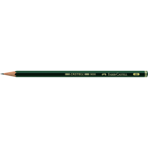 Bleistift CASTELL® 9000 Härtegrad 6B Schaftfarbe grün 1 Stück