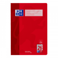 Oxford Schulheft, A4, 5mm kariert/Rand, Lineatur 26, 16...