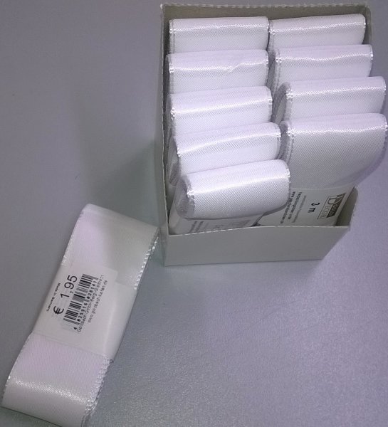 Uni-Taftband – Schleifenband – 40mm x 3m - weiß