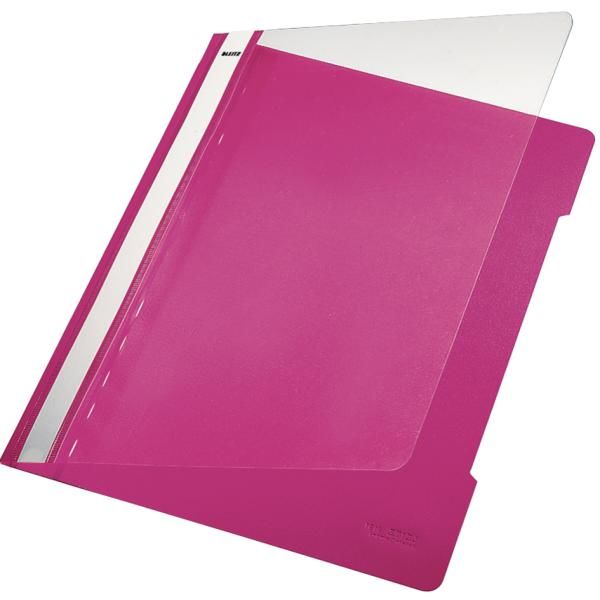 Hefter Standard, A4, langes Beschriftungsfeld, PVC, pink