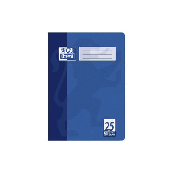 Oxford Schulheft A4 9mm liniert mit Rand Lineatur 25 16 Blatt blau