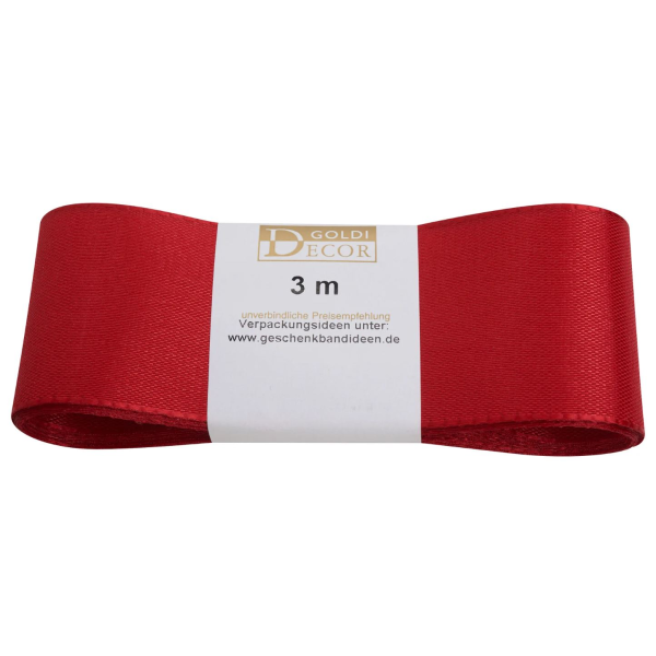 Uni-Taftband – Schleifenband - 40mm x 3m -  rot
