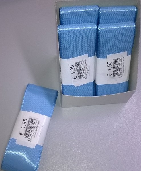 Uni-Taftband - Schleifenband  - 40mm x 3m - hellblau