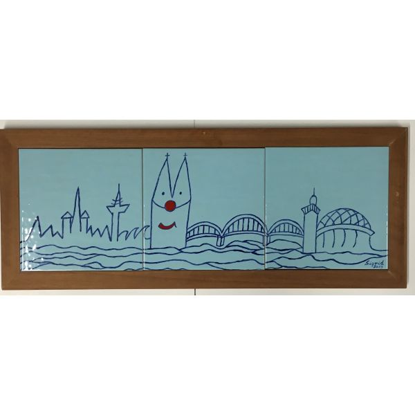 Kachelbild mit Rahmen Kölle Köln Colonia Cologne