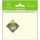 Tischkarte - 6er-Set - 6 Stück im Topper - cremefarben mit ausgestanztem Quadrat und Goldfolie – Tischkarten im Format: 9 x 11,5 cm