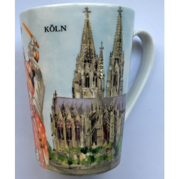 Köln Becher Porzellanbecher Porcelain Mug 300ml 8,5 x11 cm Becher mit Kölnmotiv Kölner Dom Colonia Cologne