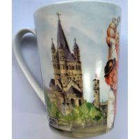 Köln Becher Porzellanbecher Porcelain Mug 300ml 8,5 x11 cm Becher mit Kölnmotiv Kölner Dom Colonia Cologne