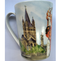Köln Becher Porzellanbecher Porcelain Mug 300ml 8,5 x11 cm Becher mit Kölnmotiv Kölner Dom Colonia Cologne