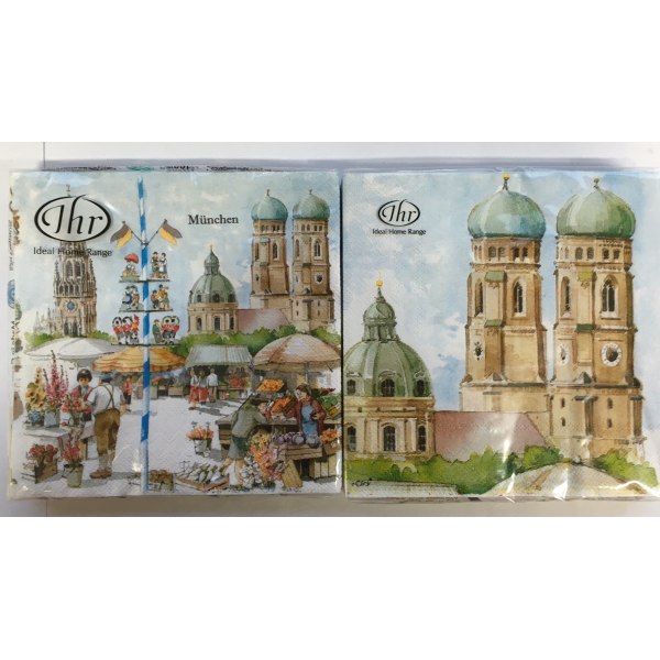 München Servietten - 33 x 33 cm - 3-lagig - 20 Servietten pro Packung