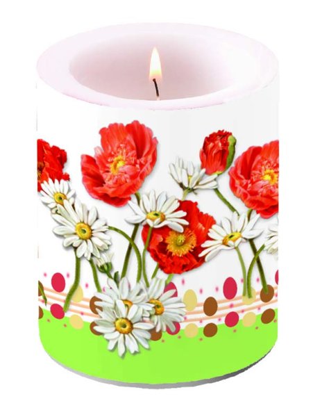 Kerze gross – Candle Big – Format: Ø 12 cm x 10 cm – Brenndauer: 75 Std. - 1 Kerze pro Packung - Summer – Sommer - Ambiente