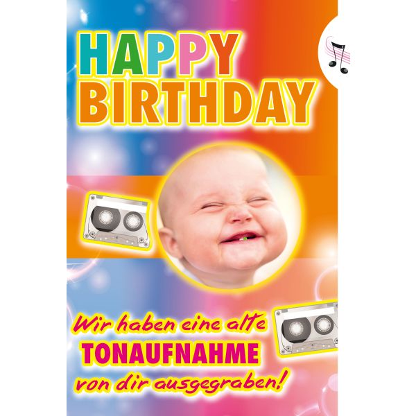 Geburtstag - Flashlight - Soundkarte und Lichtkarte im Format 14,8 x 21,0 cm - "Tonaufnahme"