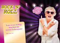 Geburtstag - Flashlight - Soundkarte und Lichtkarte im Format 14,8 x 21,0 cm - "Rock N Roll Frau"
