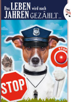 Geburtstag - Flashlight - Soundkarte und Lichtkarte im Format 14,8 x 21,0 cm - "Hunde-Polizei"