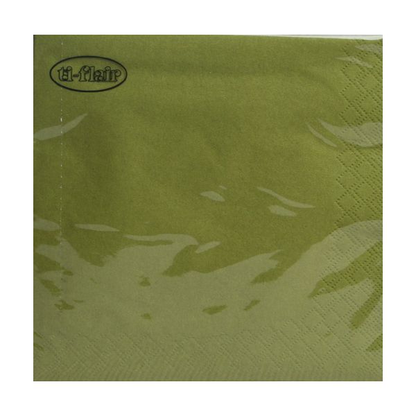 Uni Servietten moosgrün olive green 33 x 33 cm 3-lagig 20 Servietten pro Packung
