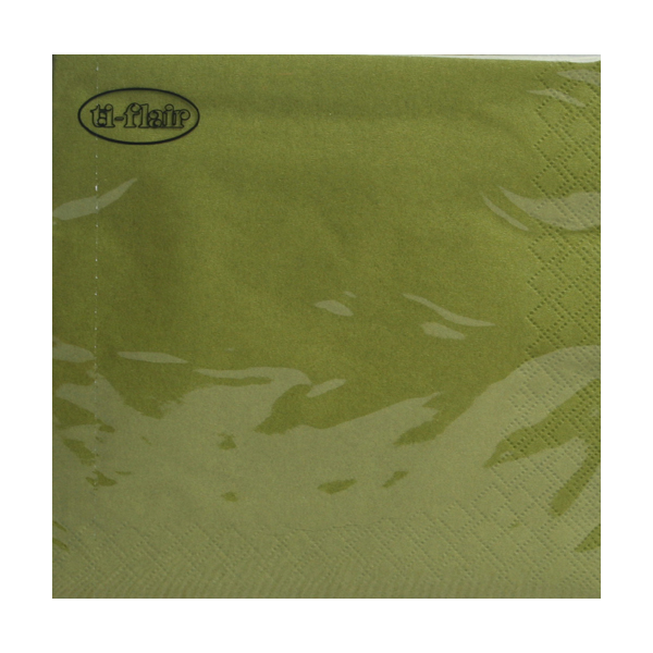 Uni Servietten moosgrün olive green 33 x 33 cm 3-lagig 20 Servietten pro Packung