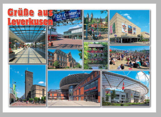 Postkarte – Ansichtskarte - Leverkusen - Weltpostkarte im Format 10,5 x 15cm