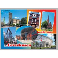 Postkarte Ansichtskarte Leverkusen 6 Bilder Querformat Weltpostkarte im Format 10,5 x 15cm