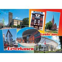 Postkarte Ansichtskarte Leverkusen 6 Bilder Querformat Weltpostkarte im Format 10,5 x 15cm