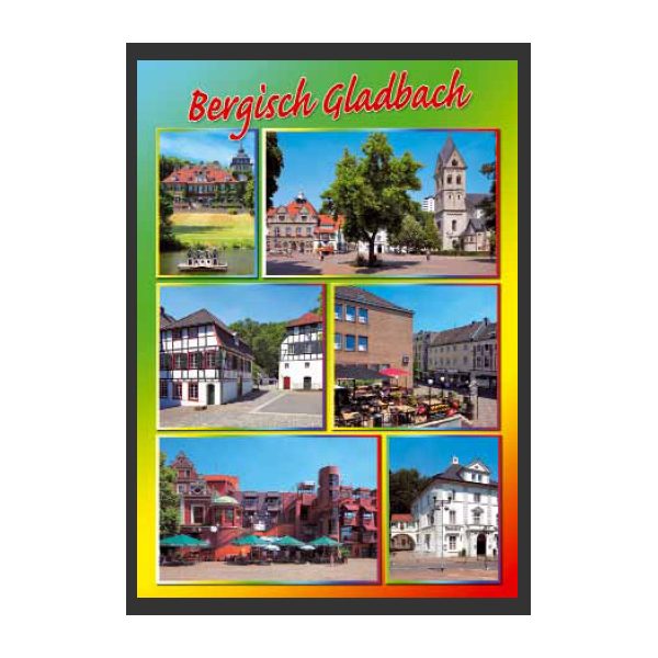 Postkarte Ansichtskarte Bergisch Gladbach Hochformat 6 Motive Weltpostkarte im Format 10,5 x 15cm