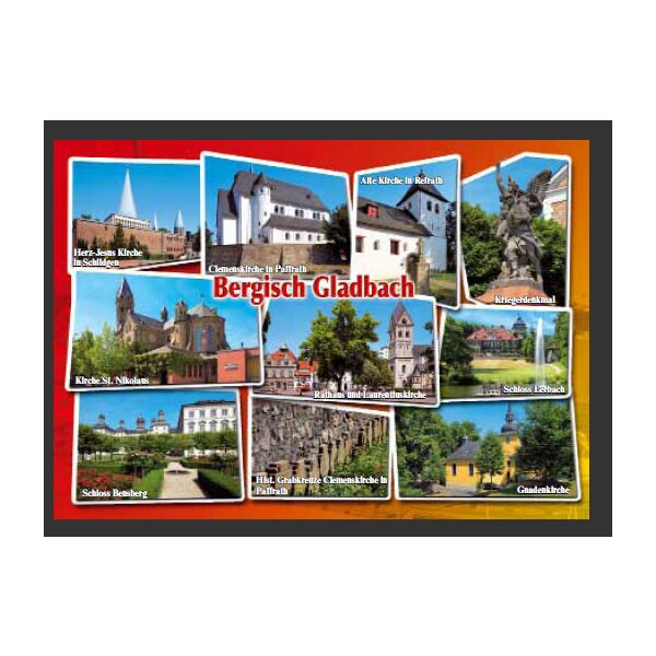 Postkarte Ansichtskarte Bergisch Gladbach 10 Motive Querformat Weltpostkarte im Format 10,5 x 15cm