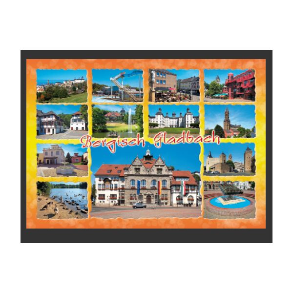 Postkarte Ansichtskarte Bergisch Gladbach 13 Motive Querformat Weltpostkarte im Format 10,5 x 15cm