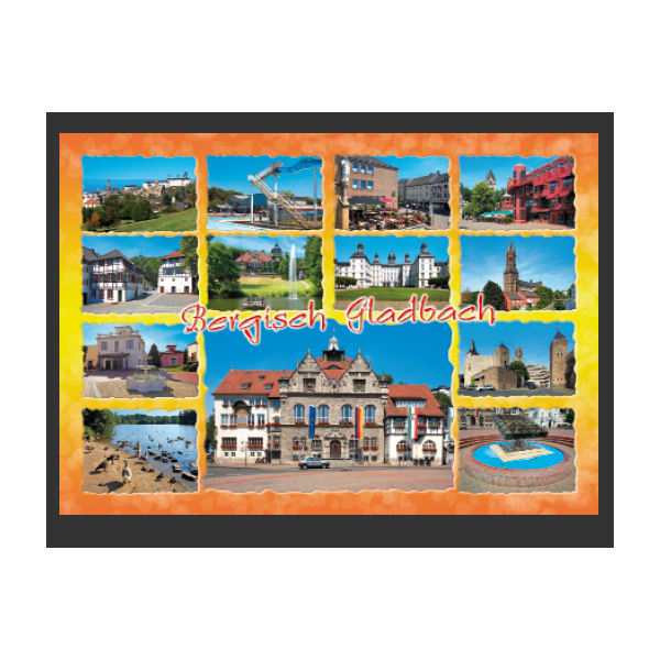 Postkarte Ansichtskarte Bergisch Gladbach 13 Motive Querformat Weltpostkarte im Format 10,5 x 15cm