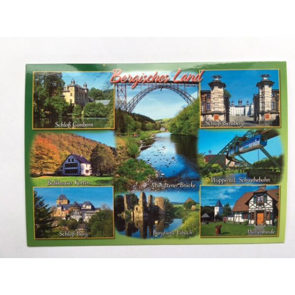Postkarte Ansichtskarte Bergisches Land 8 Motive Querformat Weltpostkarte im Format 10,5 x 15cm