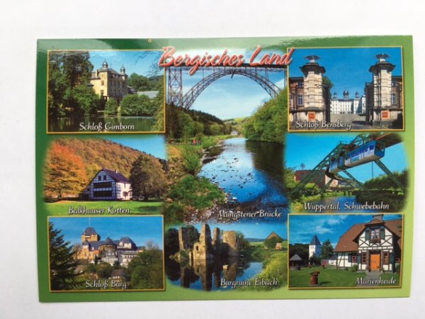 Postkarte – Ansichtskarte - Bergisches Land - Weltpostkarte im Format 10,5 x 15cm