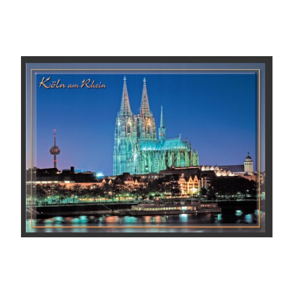 Postkarte Ansichtskarte Köln Weltpostkarte im Format 10,5 x 15cm Kölner Dom bei Nacht