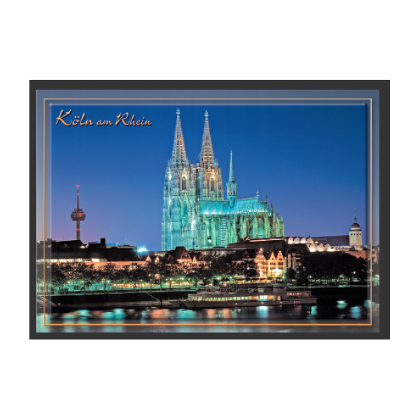 Postkarte Ansichtskarte Köln Weltpostkarte im Format 10,5 x 15cm Kölner Dom bei Nacht