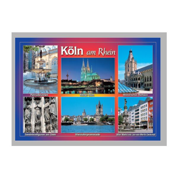 Postkarte – Ansichtskarte - Köln - Weltpostkarte im Format 10,5 x 15cm