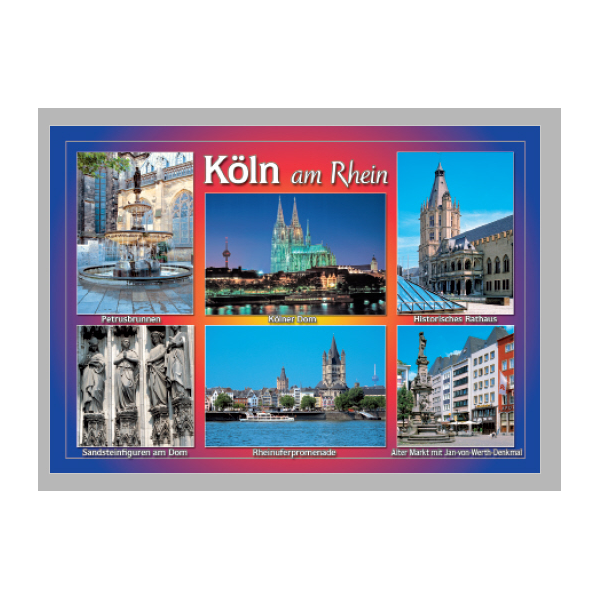Postkarte – Ansichtskarte - Köln - Weltpostkarte im Format 10,5 x 15cm