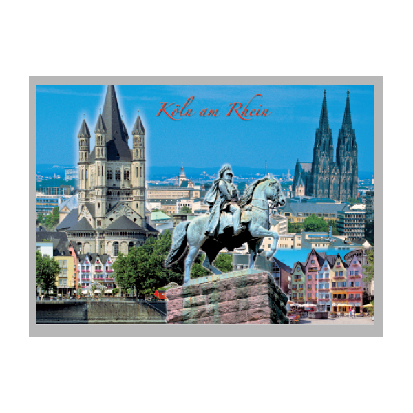 Postkarte Ansichtskarte Köln Weltpostkarte im Format 10,5 x 15cm Dom und Historisches Rathaus
