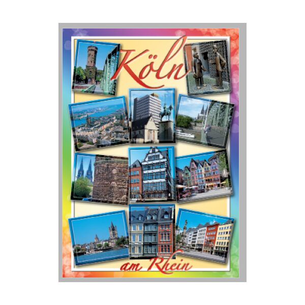 Postkarte Ansichtskarte Köln Weltpostkarte im Format 10,5 x 15cm Köln am Rhein Collage