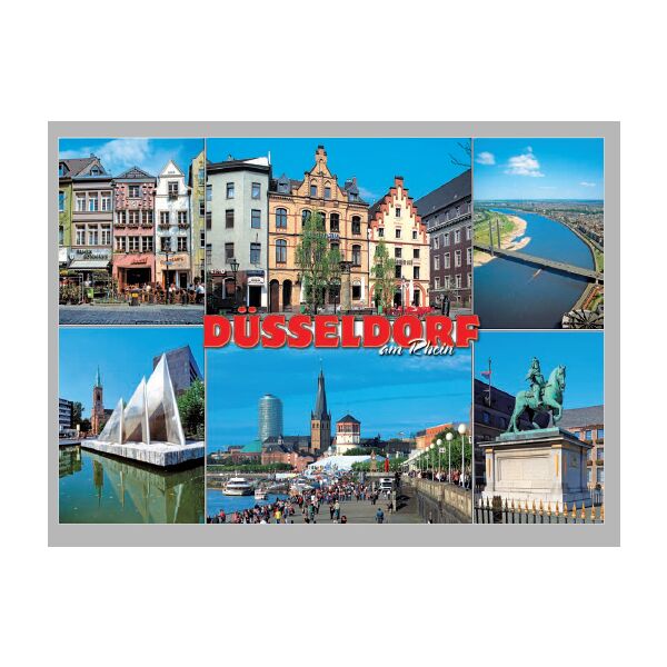 Postkarte Ansichtskarte Düsseldorf Weltpostkarte im Format 10,5 x 15cm Rhein