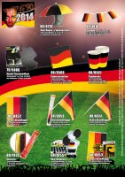 Deutschlandflagge - ca. 30 x 46 cm mit 60cm Kunststoffstab - im Polybeutel - Art. 00/0850 - Fanartikel Deutschland zur WM oder EM