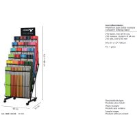 Geschenkpapier Verkaufsständer - Kurzrollenständer - Warenträger - rollbar - 24 Fächer - bestückt mit ca. 240 Geschenkpapierröllchen - Warenwert insgesamt über € 700,00