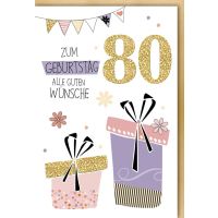80. Geburtstag Glückwunschkarte mit Umschlag Zwei...