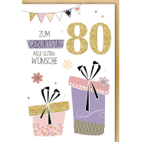A 80. Geburtstag Glückwunschkarte mit Umschlag Zwei...