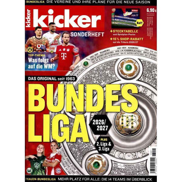 Kicker Bundesliga Sonderheft 2026/2027 mit Tabelle
