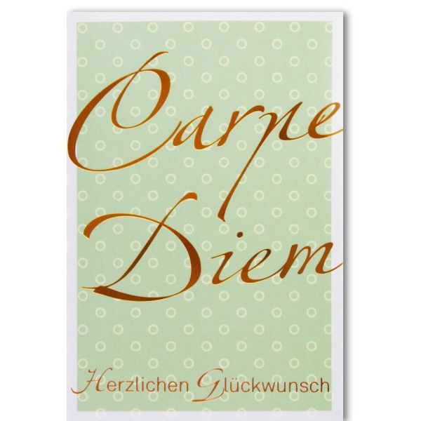 Geburtstag Glückwunschkarte mit Umschlag - Carpe Diem