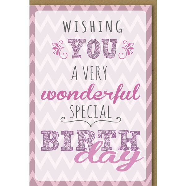 Geburtstag Glückwunschkarte mit Umschlag Wishing you a very wonderful birthday