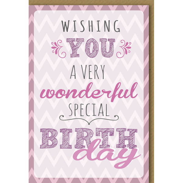 Geburtstag Glückwunschkarte mit Umschlag Wishing you a very wonderful birthday