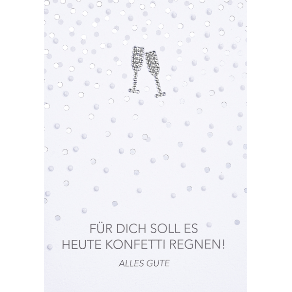 Allgemeine Glückwünsche Sektgläser Diamond Glückwunschkarte mit Umschlag