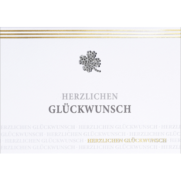 Allgemeine Glückwünsche Herzlichen Glückwunsch Kleeblatt Diamond Glückwunschkarte mit Umschlag