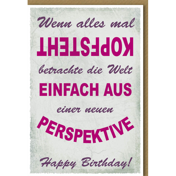 Geburtstag Glückwunschkarte mit Umschlag - Perspektive
