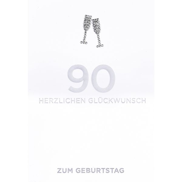 90. Geburtstag Sektgläser Diamond Glückwunschkarte mit Umschlag