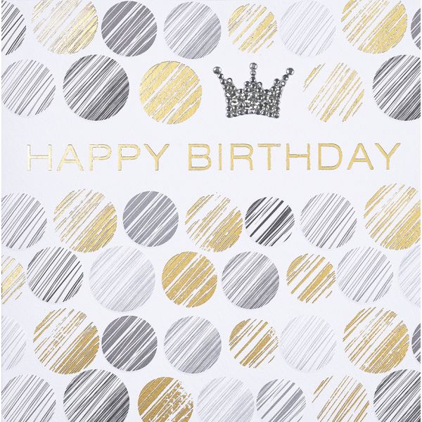 Geburtstag quadratische Glückwunschkarte mit Umschlag Little Things Diamond Happy Birthday Krone Kreise