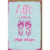 Geburtstag Glückwunschkarte mit Umschlag Flip Flops...